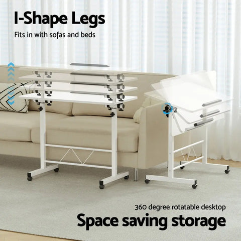Artiss Laptop Desk Table Adjustable 80CM White Chez Guru