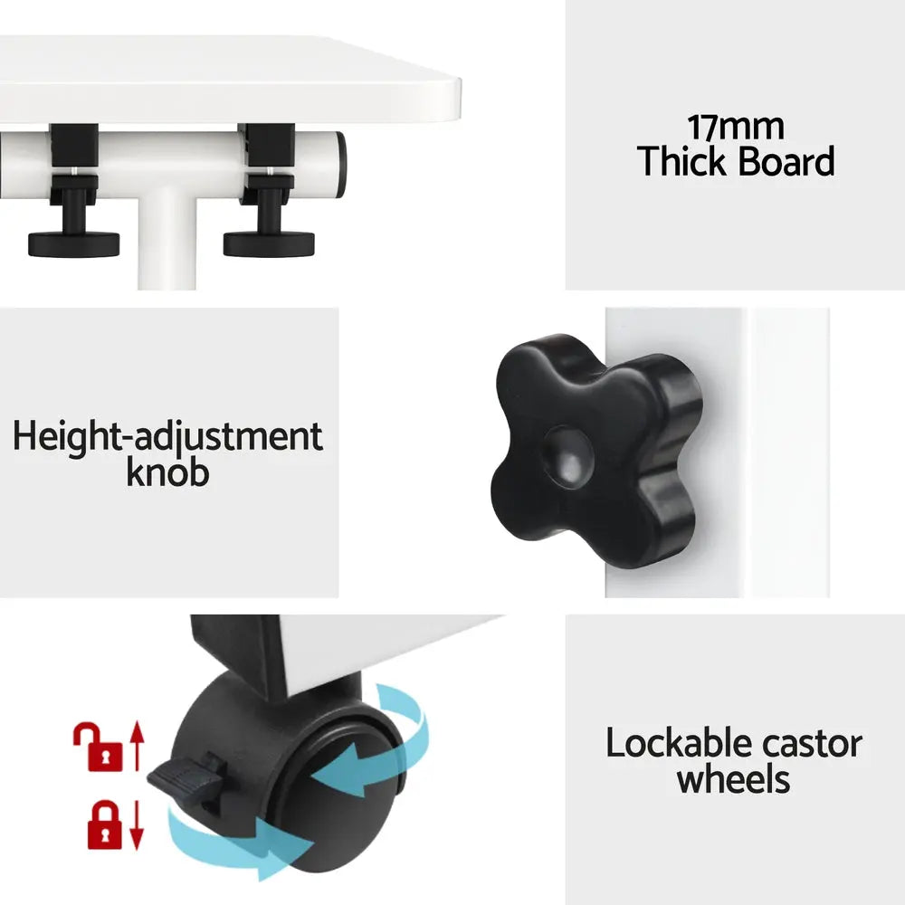 Artiss Laptop Desk Table Adjustable 80CM White Chez Guru