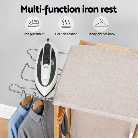 Artiss Laundry Basket Hamper with Ironing Board Bamboo