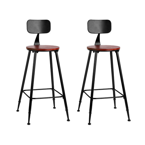 Artiss 2x Bar Stools Vintage Metal Chairs Chez Guru