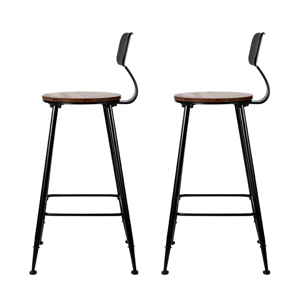 Artiss 2x Bar Stools Vintage Metal Chairs Chez Guru