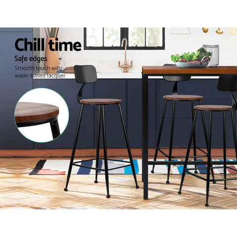 Artiss 2x Bar Stools Vintage Metal Chairs Chez Guru