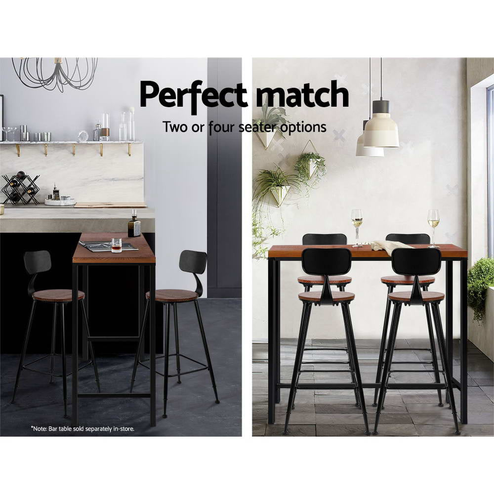 Artiss 2x Bar Stools Vintage Metal Chairs Chez Guru
