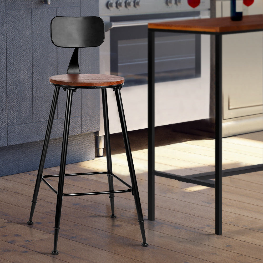 Artiss 2x Bar Stools Vintage Metal Chairs Chez Guru
