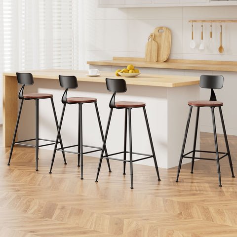 Artiss 4x Bar Stools Vintage Metal Chairs Chez Guru