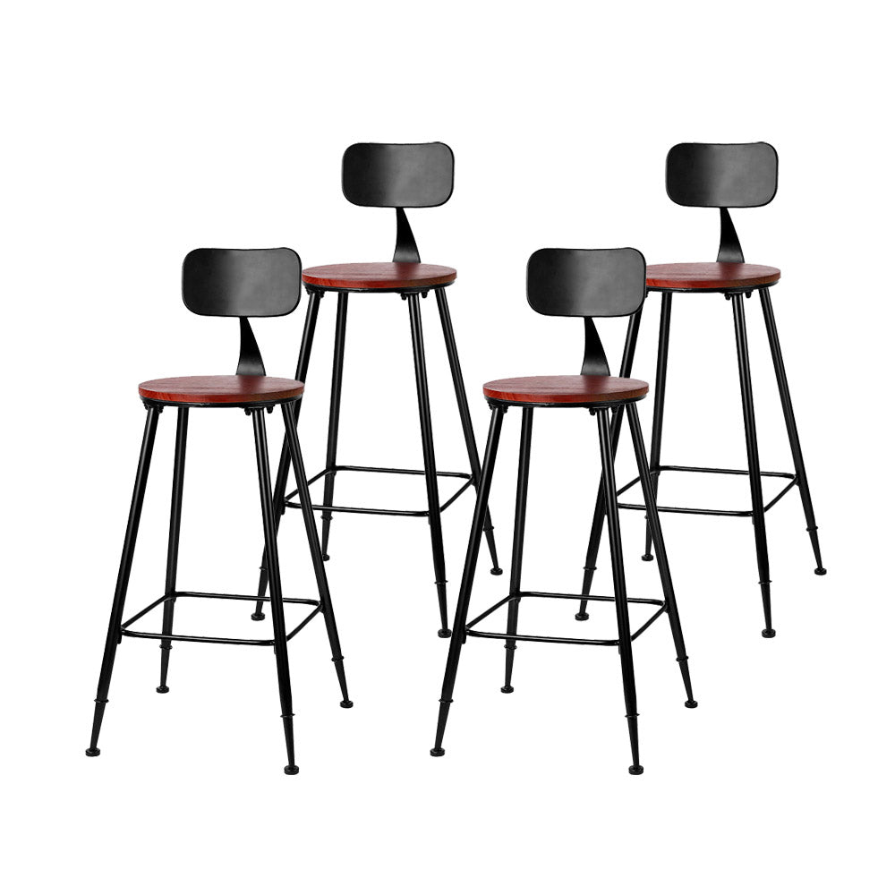 Artiss 4x Bar Stools Vintage Metal Chairs Chez Guru