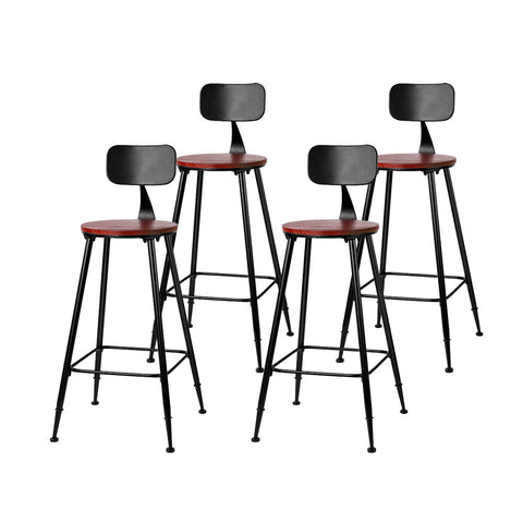 Artiss 4x Bar Stools Vintage Metal Chairs Chez Guru