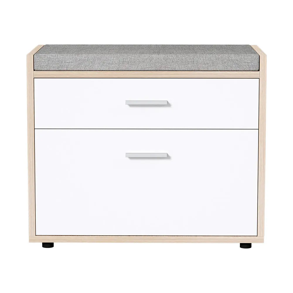 Artiss Shoe Rack Cabinet Bench 8 Pairs White Niva Chez Guru