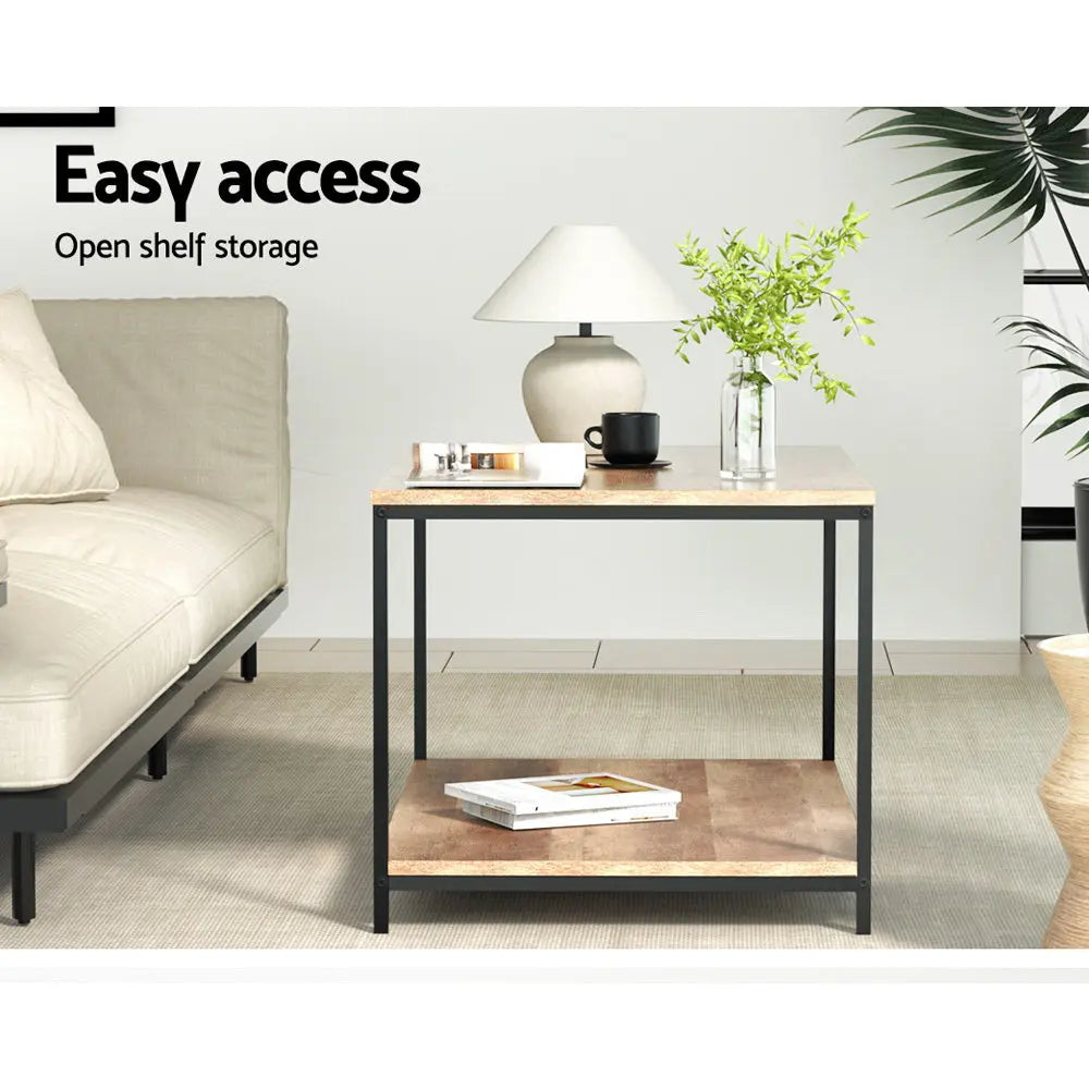 Artiss Coffee Table Rectangular 93CM Walnut Olin - Chez Guru