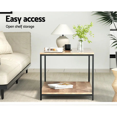 Artiss Coffee Table Rectangular 93CM Walnut Olin - Chez Guru