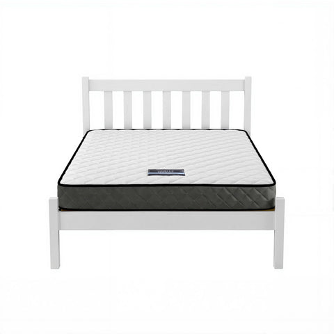 Giselle Single Mattress and Artiss Bed Frame Set White Solid Pine with 16cm Mattress