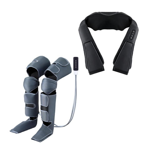 Livemor Electric Leg Foot Massager Air Wrap With Shiatsu Neck Massager Heating