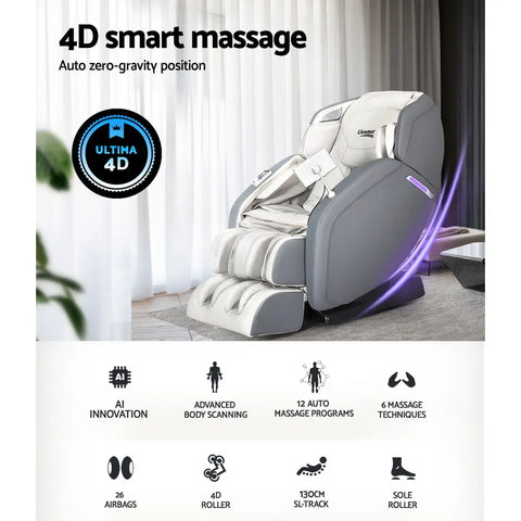 Livemor 4D Massage Chair Electric Recliner Home Massager Gary - Chez Guru