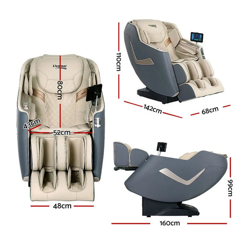 Livemor Massage Chair Electric Recliner Home Massager 3D Opal - Chez Guru