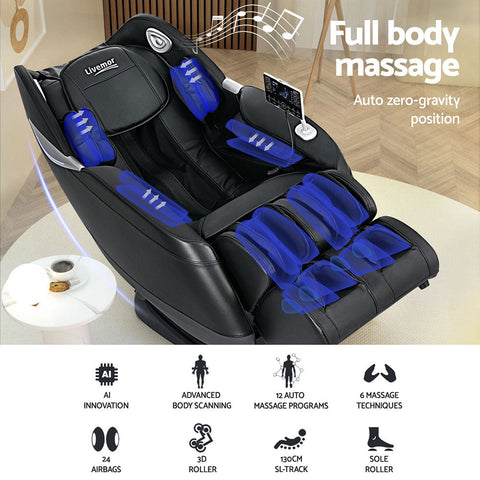 Livemor Massage Chair Electric Recliner Home 3D Massager Flynn Chez Guru