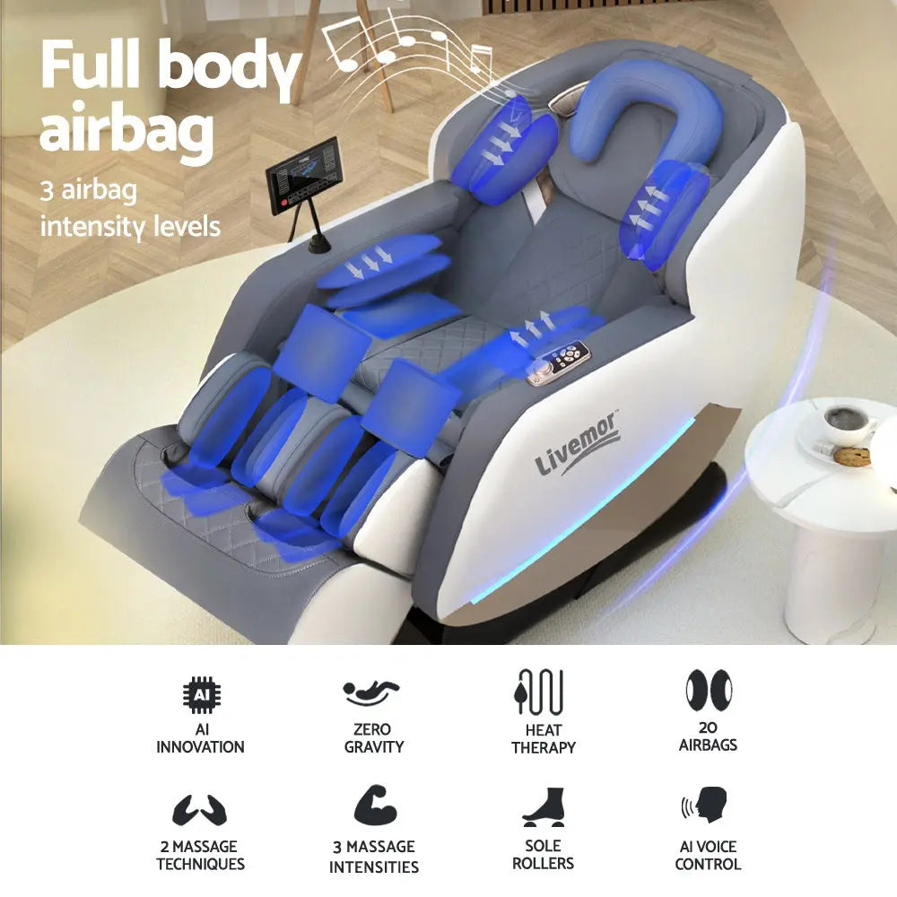 Livemor Massage Chair Electric Recliner Home Massager Beryl - Chez Guru