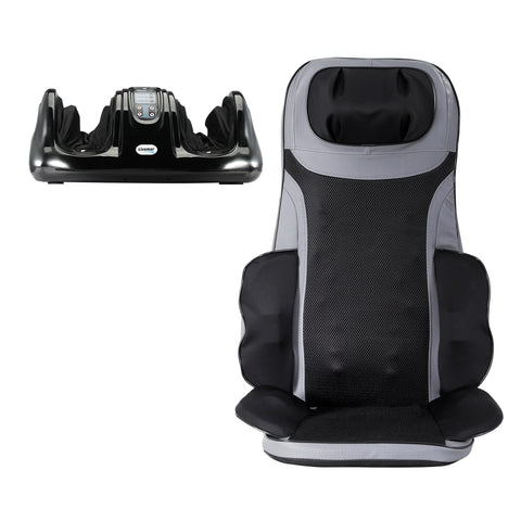 Livemor 8-nodes Full Back Massage Seat Cushion Heating With Foot Massagers