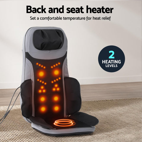 Livemor 8-nodes Full Back Massage Seat Cushion Heating With Foot Massagers