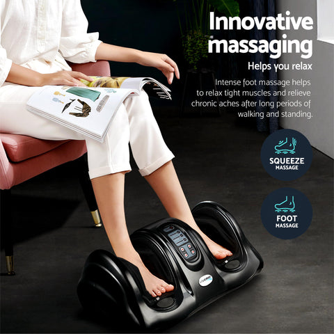 Livemor 8-nodes Full Back Massage Seat Cushion Heating With Foot Massagers