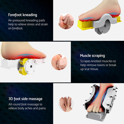 Livemor 8-nodes Full Back Massage Seat Cushion Heating With Foot Massagers