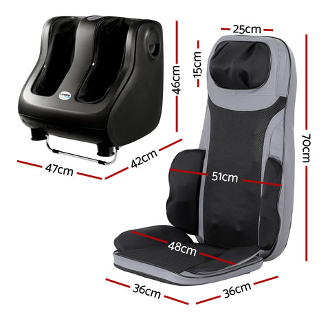 Livemor Full Back Massage Seat Cushion Heating With 360° Foot Massagers