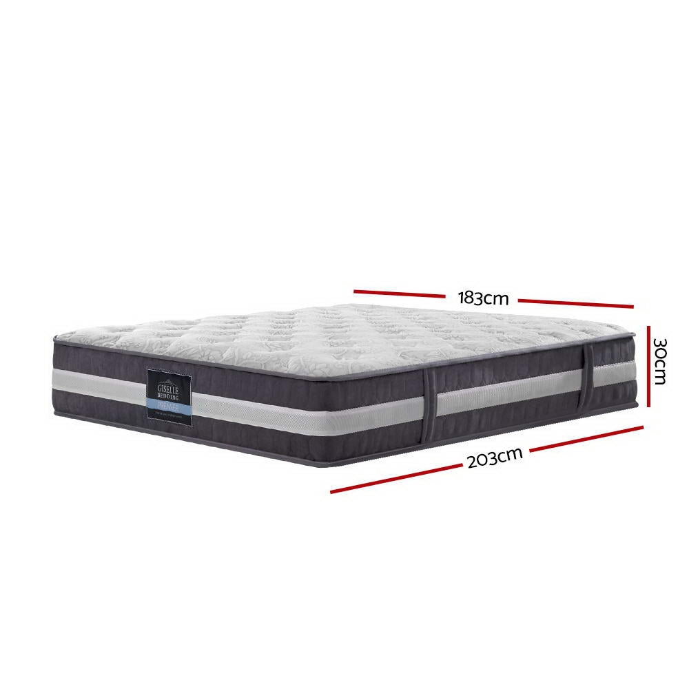 Giselle Bedding 30cm Mattress Pocket Spring King Chez Guru