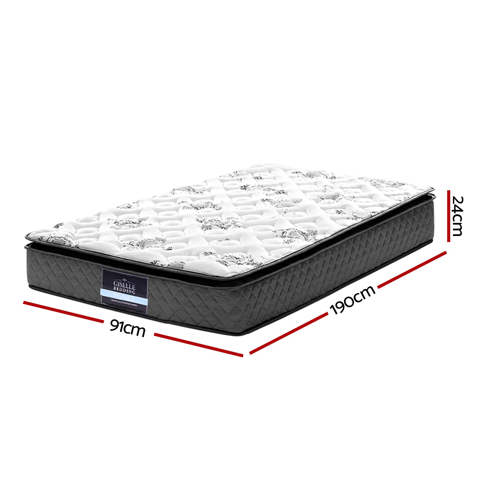Giselle Bedding 24cm Mattress Pillow Top Single Chez Guru