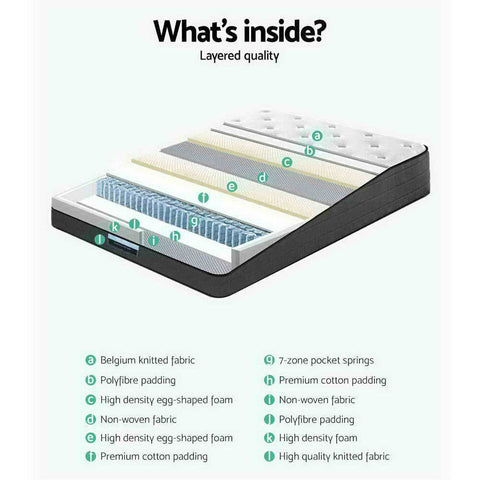 Giselle Bedding 34cm Mattress Euro Top King Chez Guru
