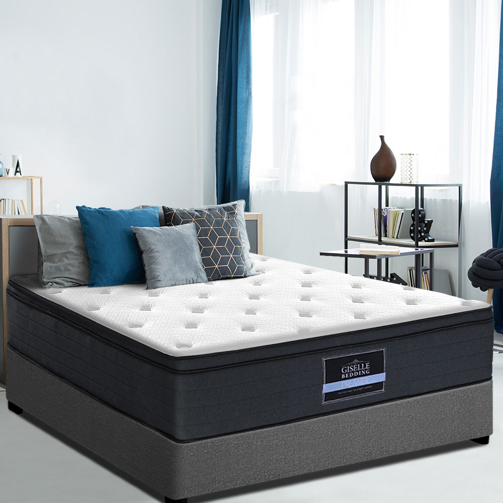 Giselle Bedding 34cm Mattress Euro Top Queen Chez Guru