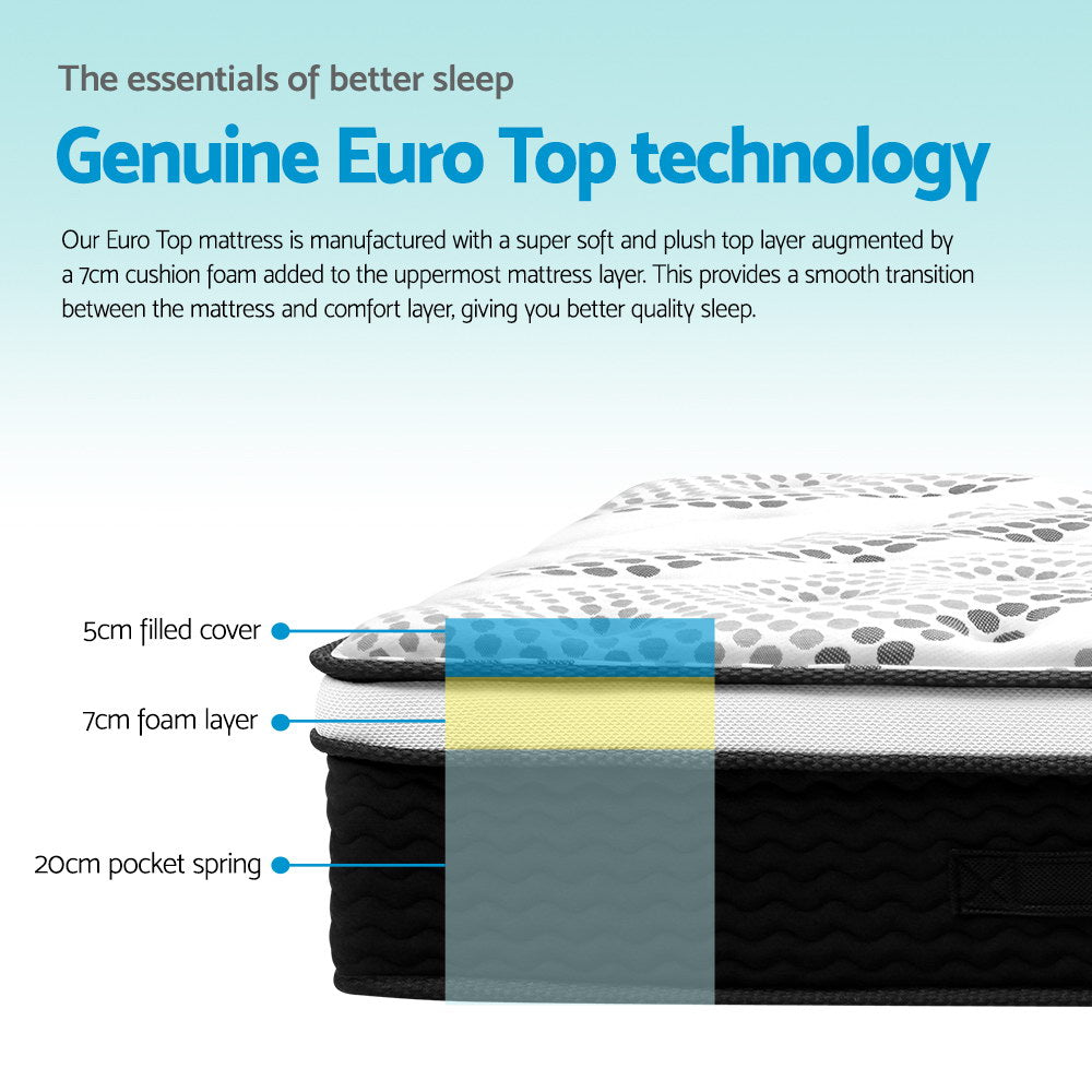 Giselle Bedding 32cm Mattress Euro Top King Single Chez Guru