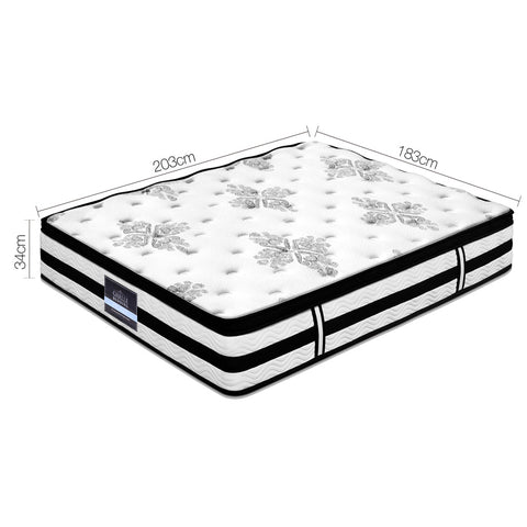 Giselle Bedding 34cm Mattress Euro Top Pocket Spring King Chez Guru