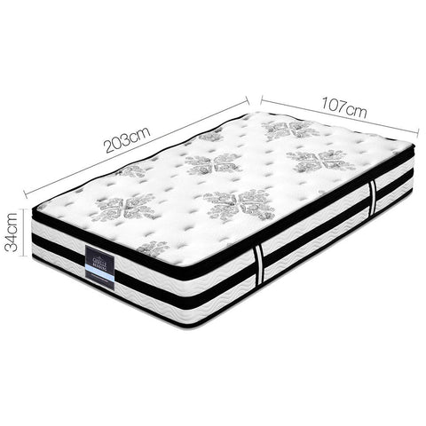 Giselle Bedding 34cm Mattress Euro Top Pocket Spring King Single Chez Guru