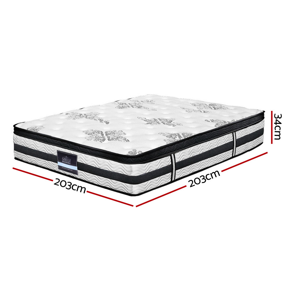 Giselle Bedding 34cm Mattress Euro Top Pocket Spring Super King Chez Guru