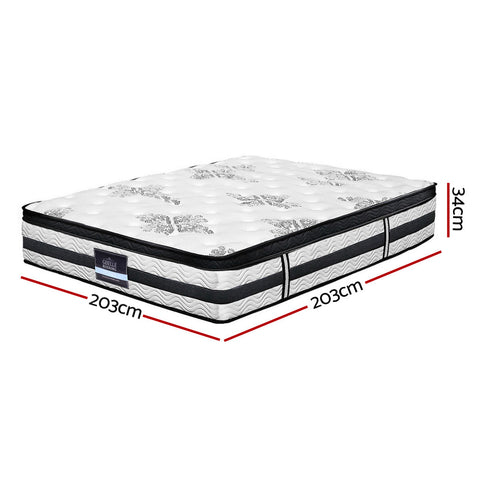 Giselle Bedding 34cm Mattress Euro Top Pocket Spring Super King Chez Guru