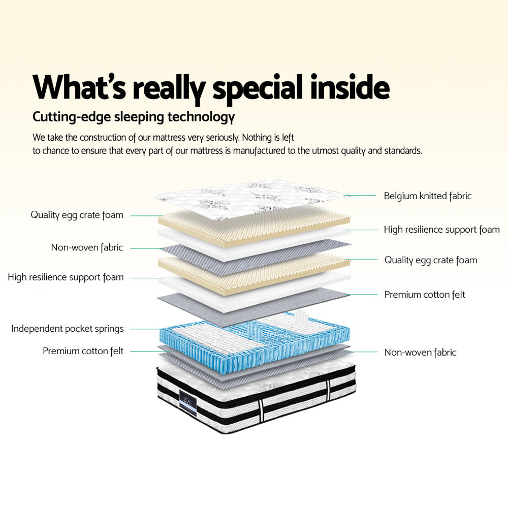 Giselle Bedding 34cm Mattress Euro Top Pocket Spring Super King Chez Guru