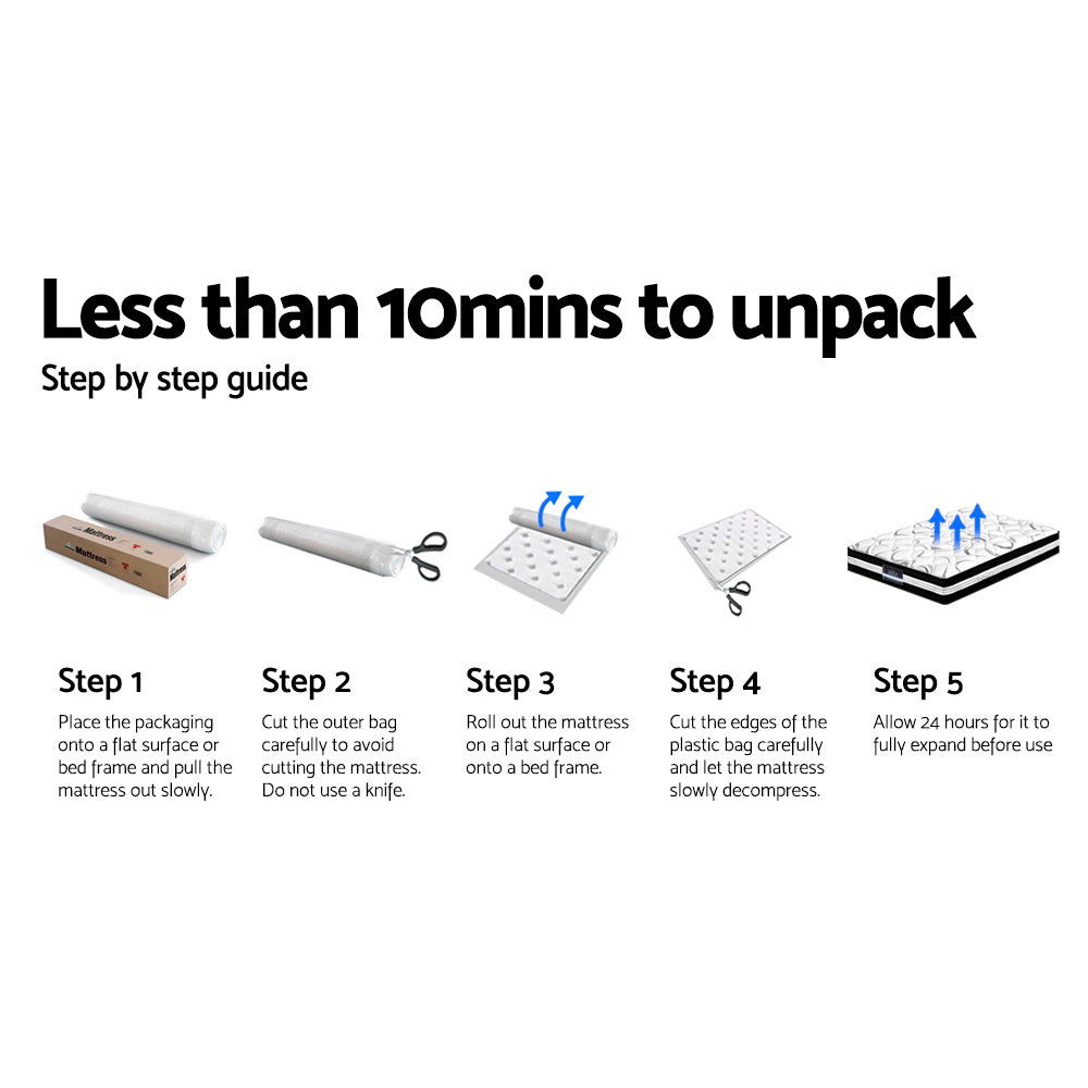 Giselle Bedding 34cm Mattress Euro Top Pocket Spring Super King Chez Guru
