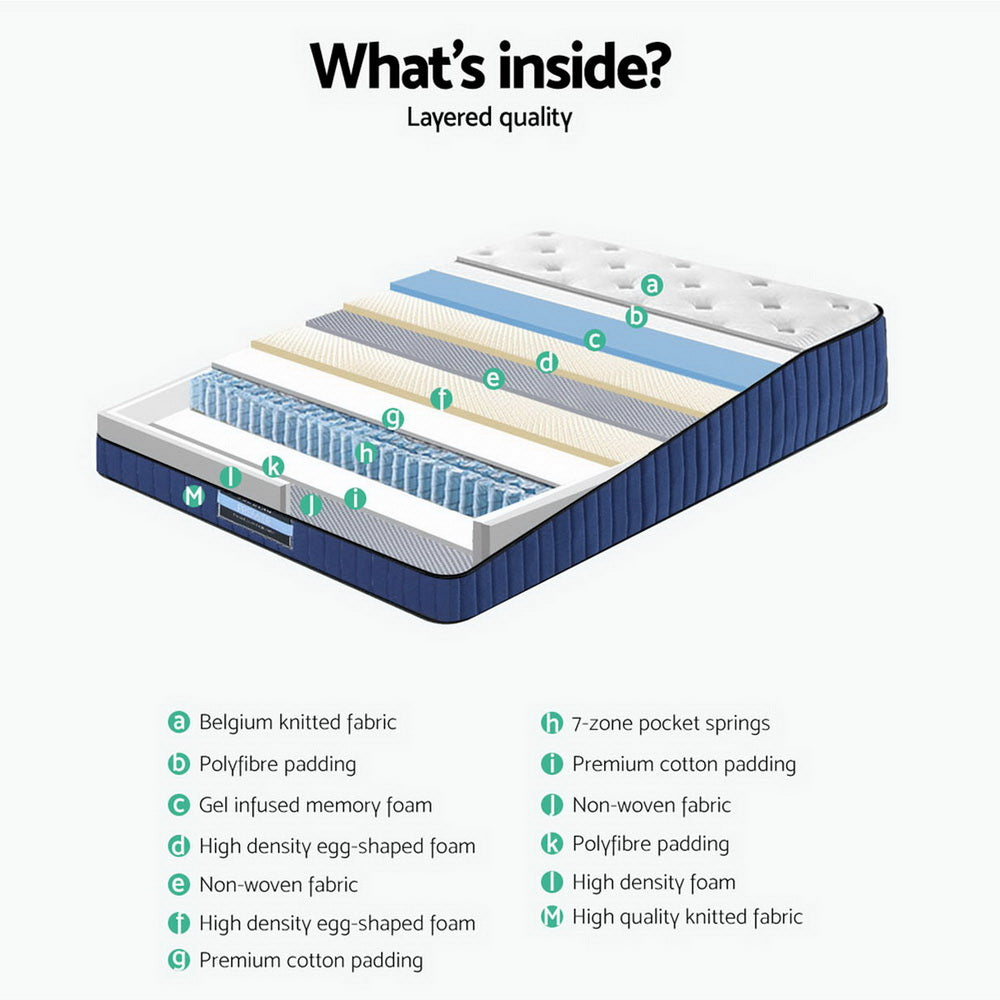 Giselle Bedding 34cm Mattress Cool Gel Memory Foam 7 Zone King Chez Guru