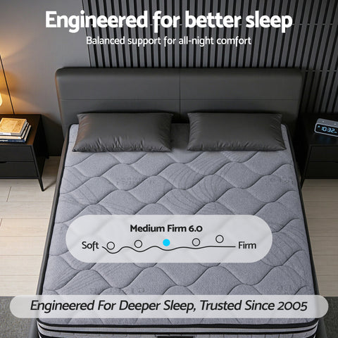 Giselle Bedding 34cm King Mattress Hybrid, Pocket Spring Bed Mattress