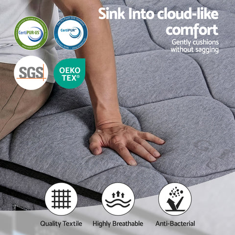 Giselle Bedding 34cm King Mattress Hybrid, Pocket Spring Bed Mattress