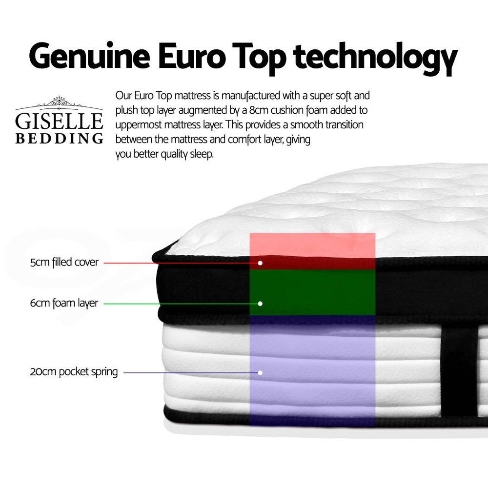 Giselle Bedding 31cm Mattress Euro Top Single Chez Guru