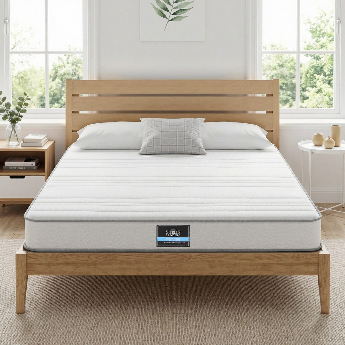 Giselle King Mattress 20cm with Reinforced Edge Support Egg-Crate Foam