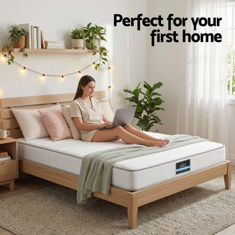 Giselle Queen Mattress 20cm with Reinforced Edge Support Egg-Crate Foam