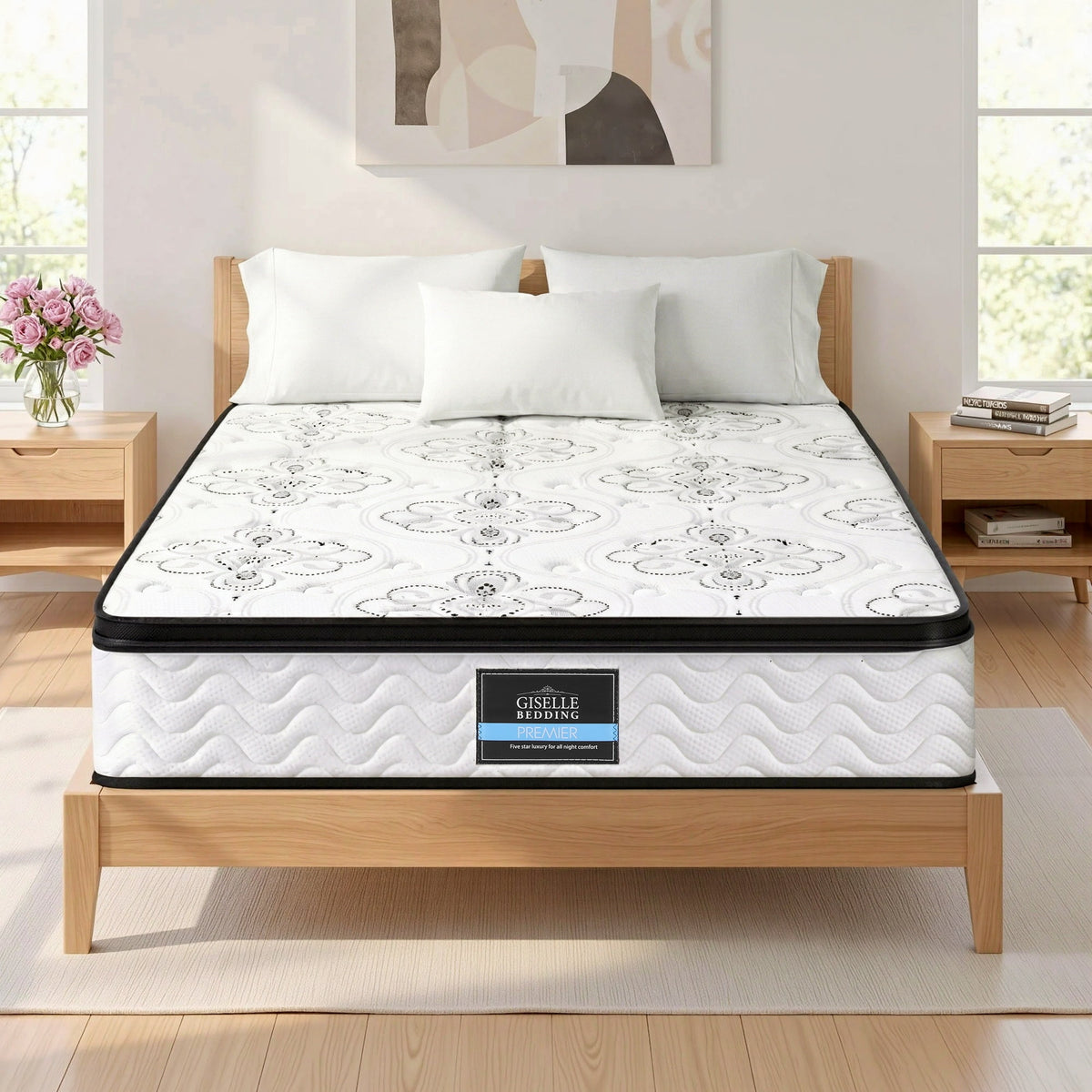 Giselle Bedding 30cm Mattress Pocket Spring Medium Firm Foam Euro Top King