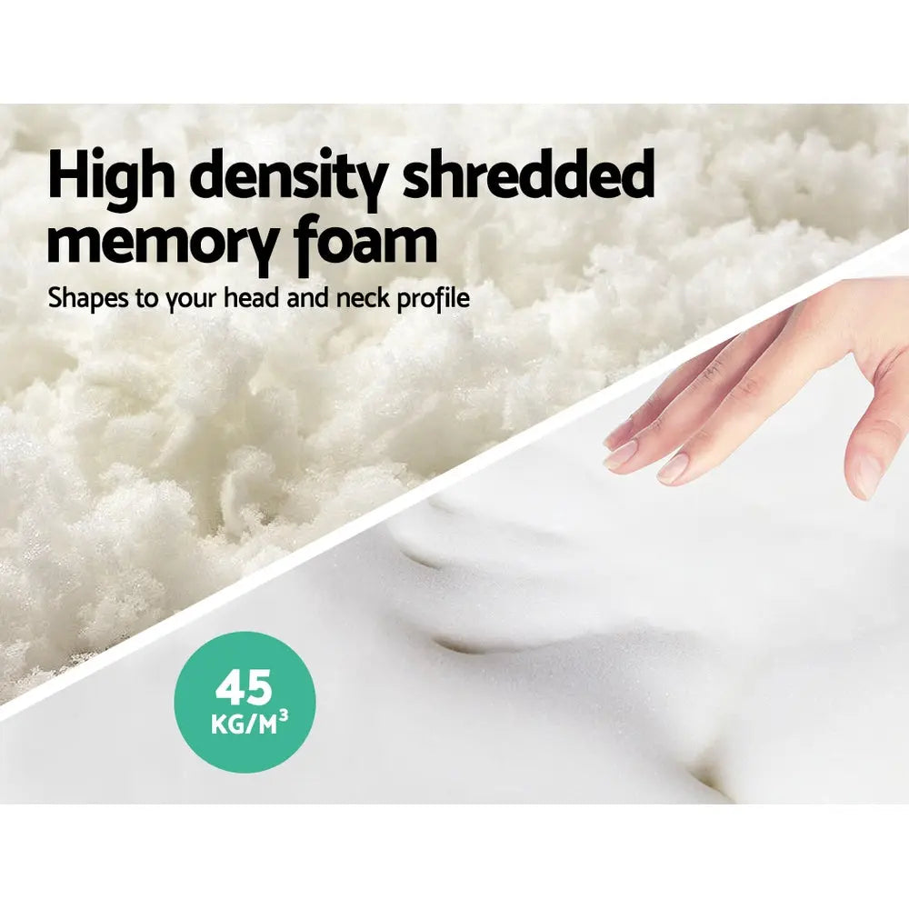 Giselle Bedding Memory Foam Pillow 19cm Thick Twin Pack Chez Guru