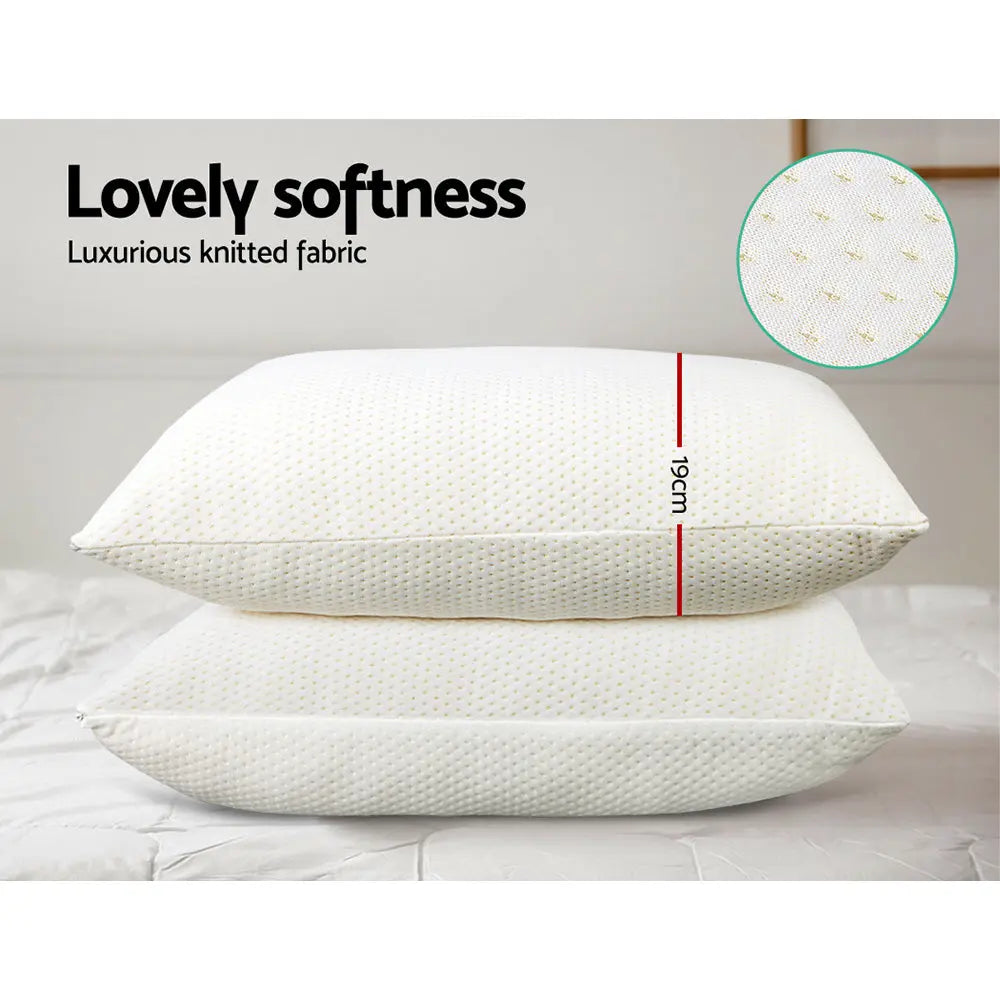 Giselle Bedding Memory Foam Pillow 19cm Thick Twin Pack Chez Guru