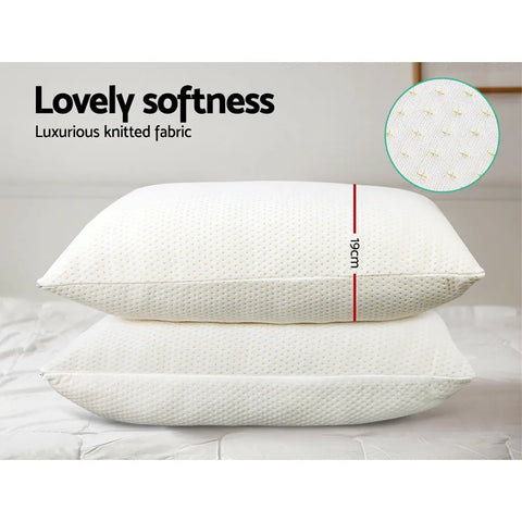 Giselle Bedding Memory Foam Pillow 19cm Thick Twin Pack Chez Guru