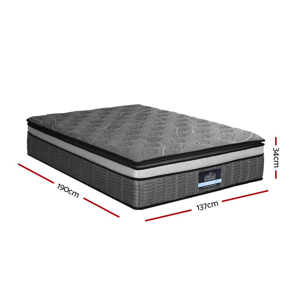 Giselle Bedding 34cm Mattress Double Layer Pocket Spring Double Chez Guru