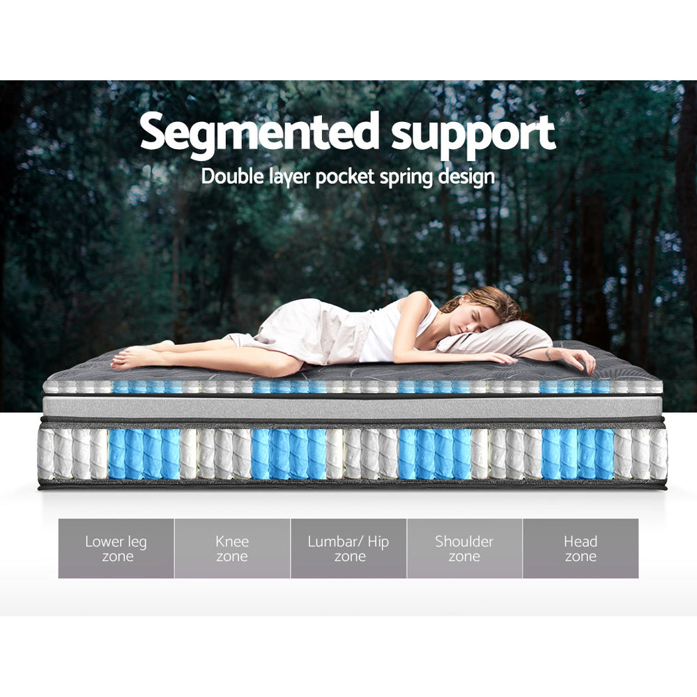 Giselle Bedding 34cm Mattress Double Layer Pocket Spring Double Chez Guru
