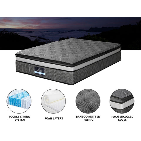 Giselle Bedding 34cm Mattress Double Layer Pocket Spring King Chez Guru