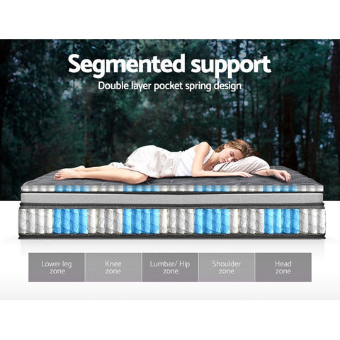 Giselle Bedding 34cm Mattress Double Layer Pocket Spring King Chez Guru